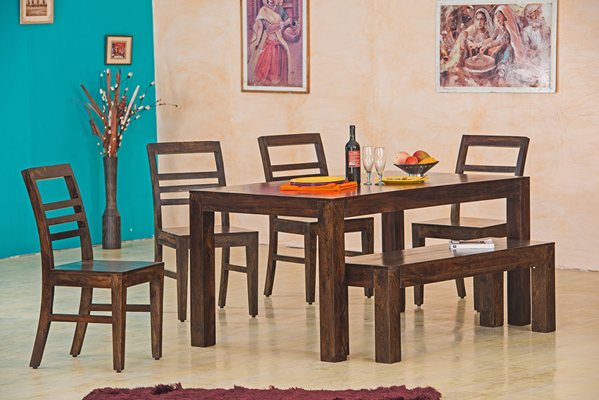 Edinson Dining Set (Walnut Finish)